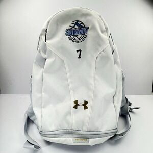 Under Armour Unisex Hustle 5.0 Team Backpack White/Metallic Gold One Size
